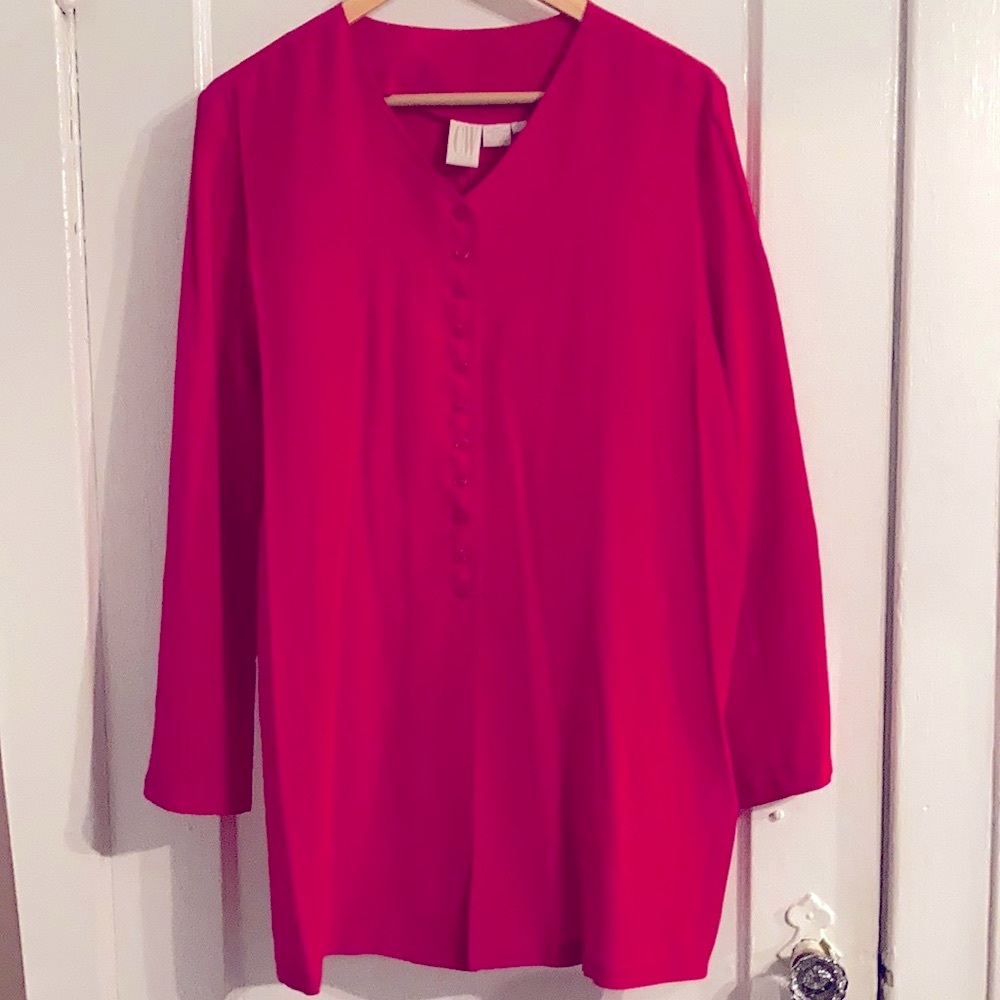 Vintage 100% Silk Magenta Clifford & Willis Tunic